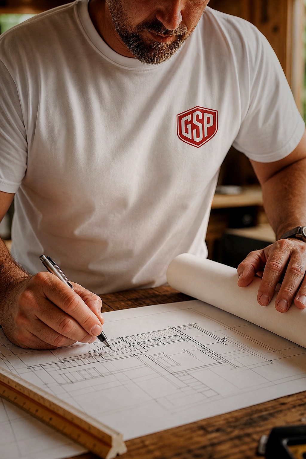 Construction planning and blueprints
