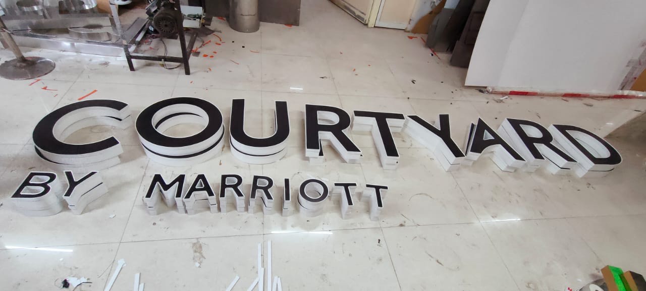 Commercial signage installation