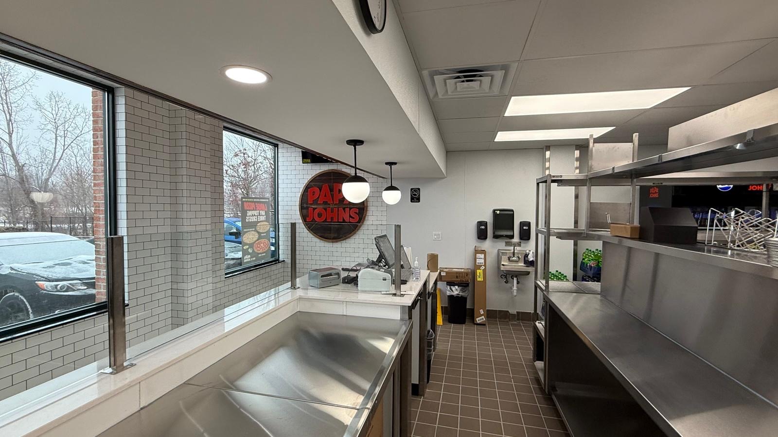 Papa Johns franchise fit-out — completed front-of-house